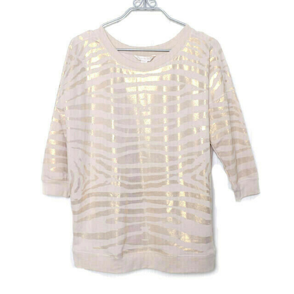 Boston Proper Foil Zebra Sweatshirt Top M (L20)